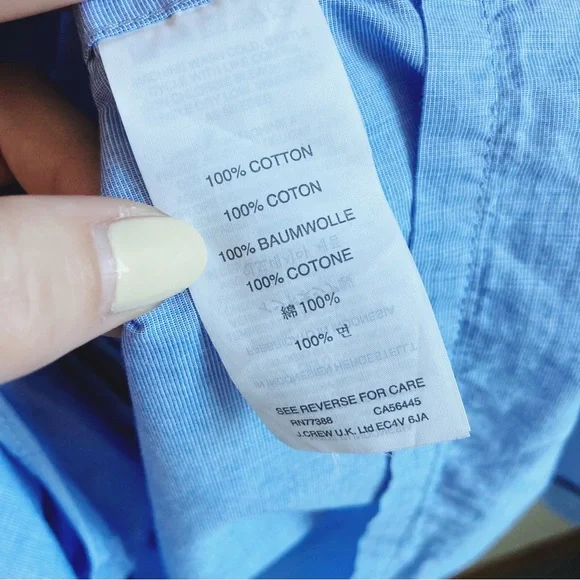 J. Crew End on End Cotton Long Sleeve Pajamas in Hydrangea Blue - Picture 12 of 13